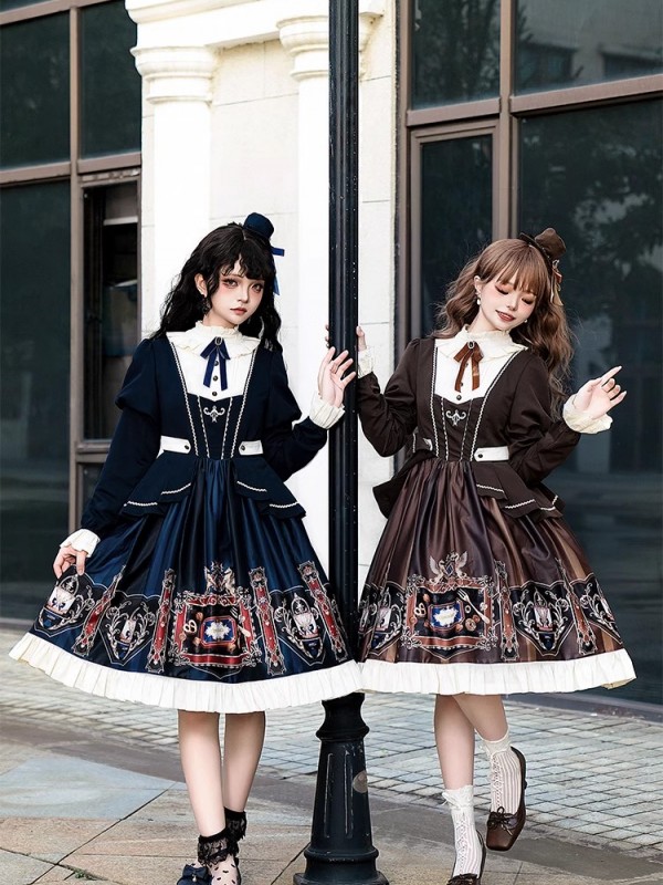 Chocolate Academy lolita Onepiece Daily Elegant Academy style dress